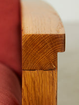 Pair of Upholstered Oak Armchairs