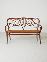 Thonet Wooden and Cane Bench