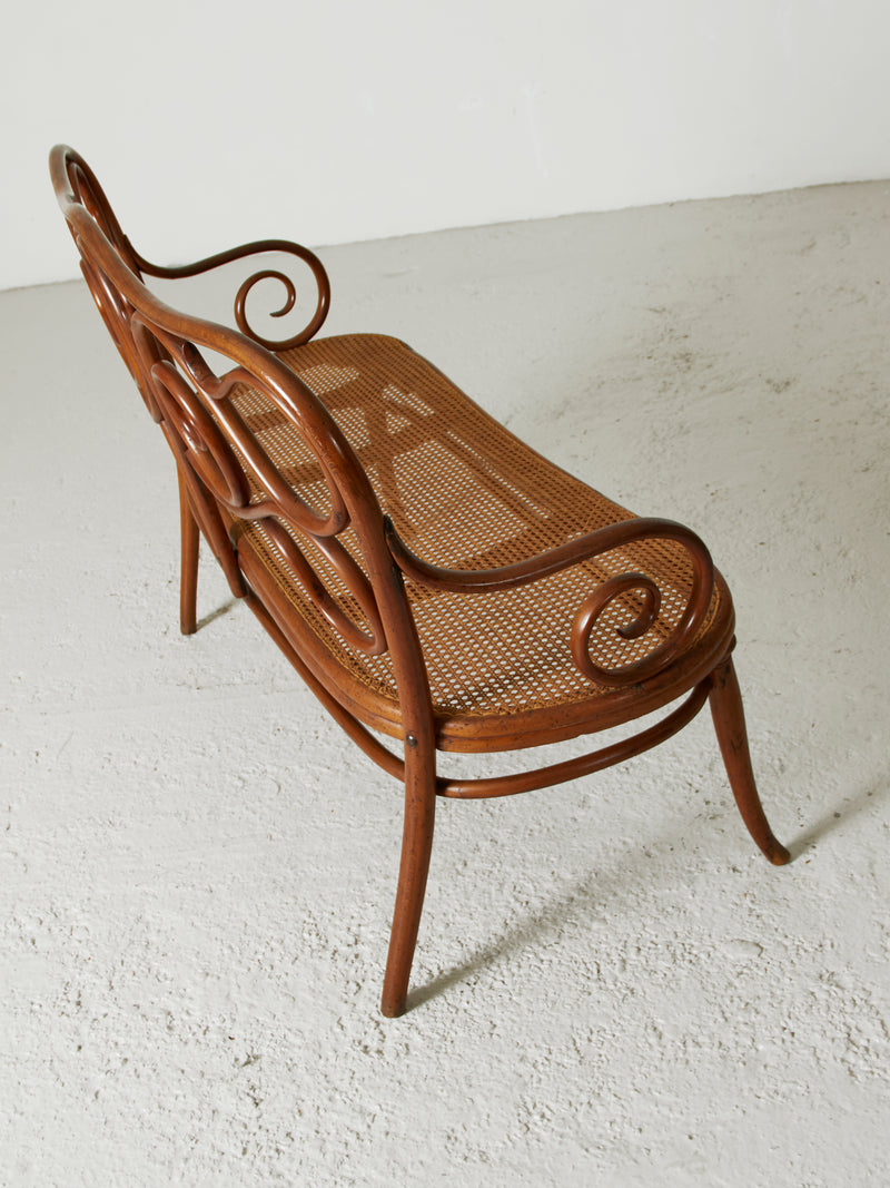 Thonet Wooden and Cane Bench