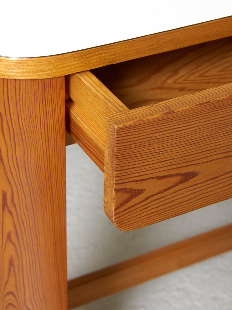 Aran Pine and White Formica Desk