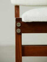 Set of Four Upholstered Iroko Chairs