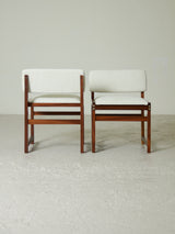 Set of Four Upholstered Iroko Chairs