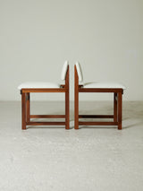 Set of Four Upholstered Iroko Chairs