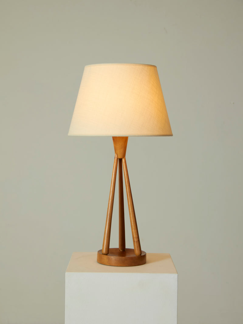 Wood and Fabric Table Lamp