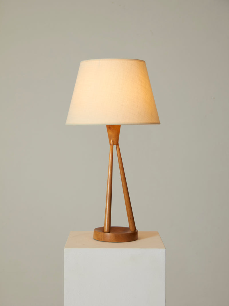 Wood and Fabric Table Lamp