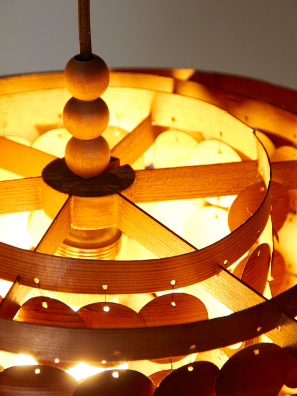 Wood Veneer Ceiling Lamp