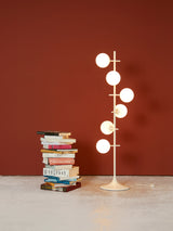 Lacquered Iron and Opaline Floor Lamp