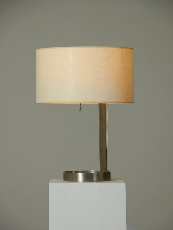 Matted Steel Table Lamp With Linen Lampshade