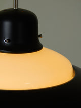 Lámpara de suspensión de hierro y opalina