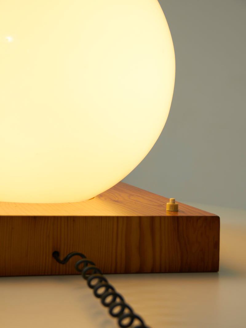 Pine and Opaline Table Lamp