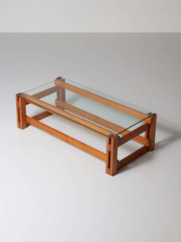 Pine and Glass Coffee Table