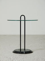 Glass, Iron and Marble Side Table