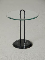 Glass, Iron and Marble Side Table