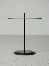 Glass, Iron and Marble Side Table