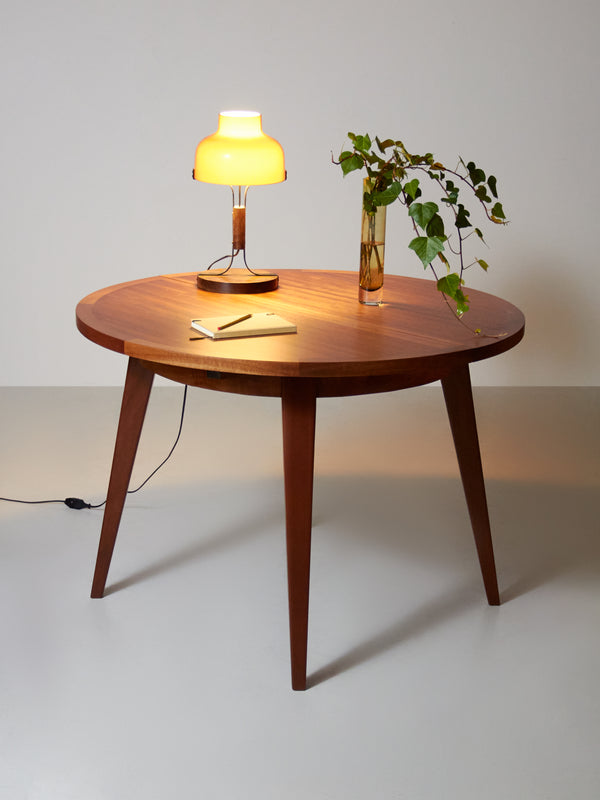 Extendable iroko dining table