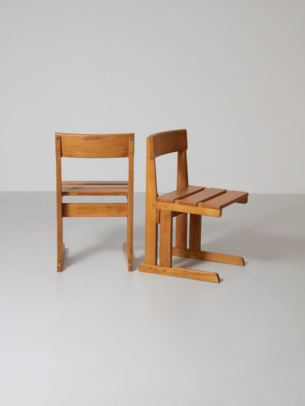 Pair of Beech Chairs