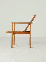 Pareja de sillones de madera y cuerda regulables