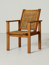 Pareja de sillones de madera y cuerda regulables