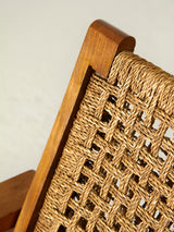 Pareja de sillones de madera y cuerda regulables