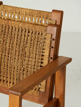 Pareja de sillones de madera y cuerda regulables