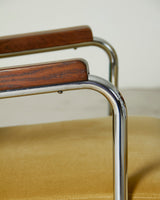 Pair of Upholstered Tubular Lounge Chairs