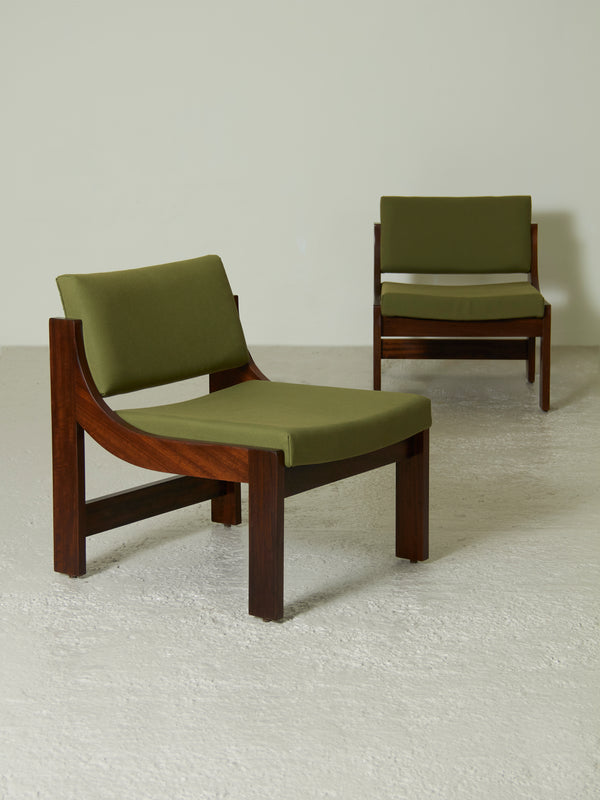 Pair of Pine Upholstered Armchairs