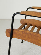 Pareja de sillones de madera y hierro