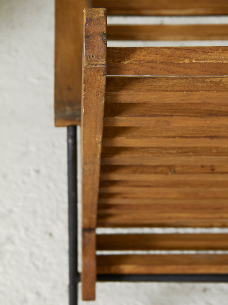 Pareja de sillones de madera y hierro