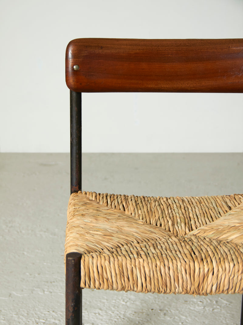 Iron, Wood and Rush Dining Chair