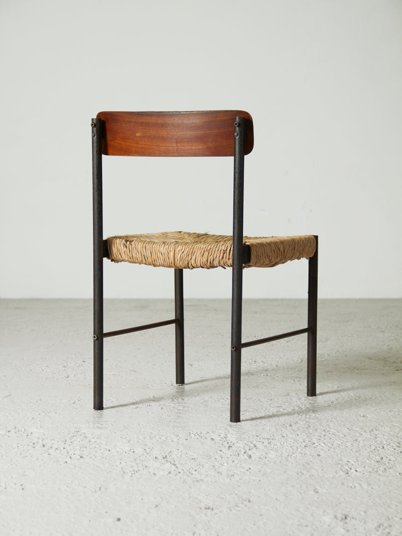 Iron, Wood and Rush Dining Chair
