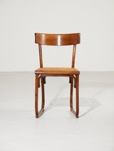 Curved Wooden Chair With Cane Seat