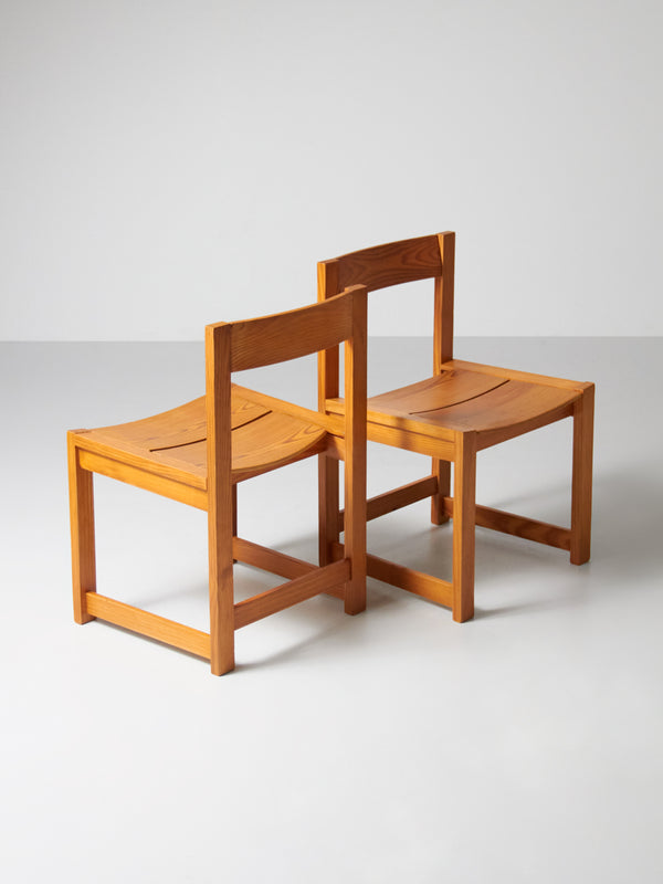 Set of Six Pine Chairs