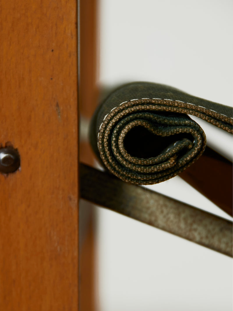 Silla plegable de haya y loneta verde