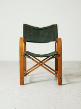 Folding chair made of beech and green canvas