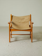 Butaca de pi i lona beige