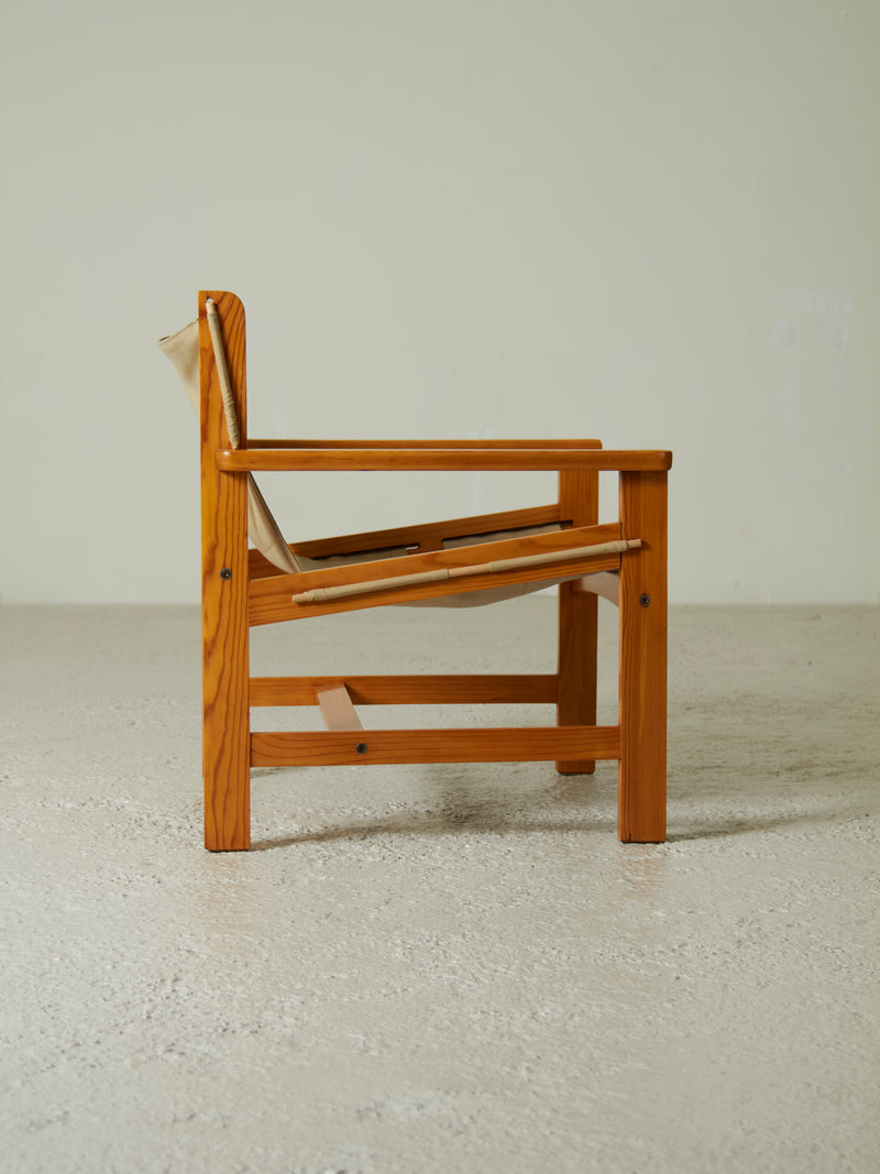 Butaca de pi i lona beige