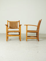 Parella de butaques de fusta i corda