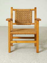 Parella de butaques de fusta i corda