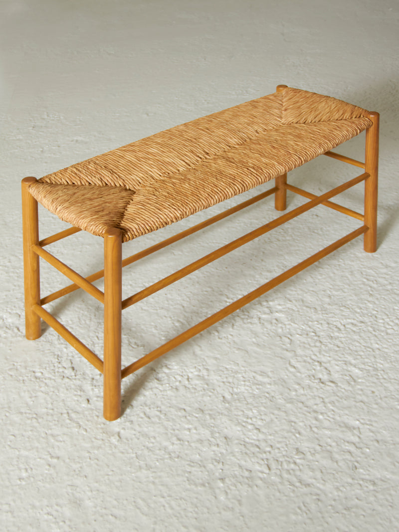 Pine and Rush Small Bench