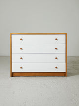 Calaixera de roure i fòrmica blanca