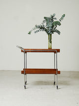 Wooden Auxiliary Cart with Chrome Legs