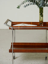 Wooden Auxiliary Cart with Chrome Legs