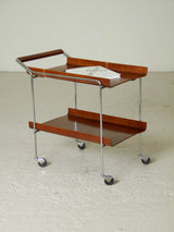 Wooden Auxiliary Cart with Chrome Legs