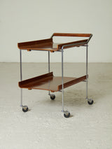 Wooden Auxiliary Cart with Chrome Legs