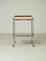 Wooden Auxiliary Cart with Chrome Legs
