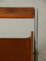 Wooden Auxiliary Cart with Chrome Legs