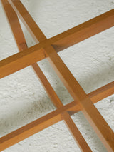 Taula de centre rodona de roure i vidre