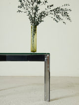 Square Side Table on Glass and Iron