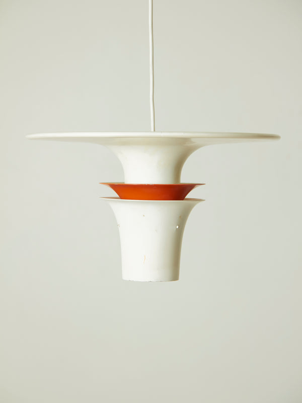 White and Orange Multi-shade Suspension Lamp