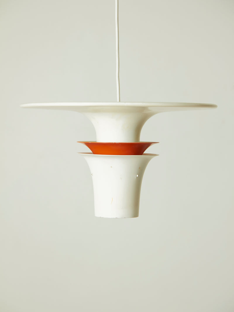 White and Orange Multi-shade Suspension Lamp